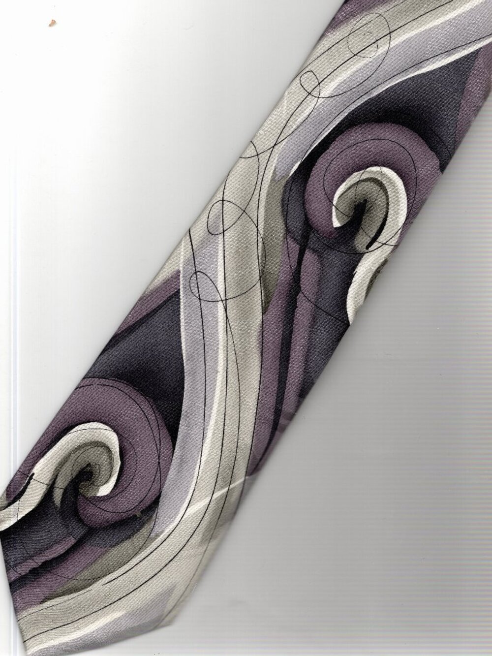 Jerry Garcia 100% Silk Tie Black, Gray, Purple